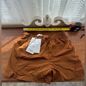 Rustic Brown Athletic Shorts with Elastic Waist Men’s Size Small